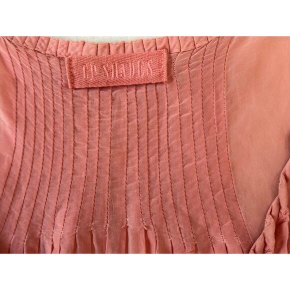 CP Shades Silk Pleated Tunic Tank Blouse Peach Orange Sleeveless Top Size M - Picture 6 of 8